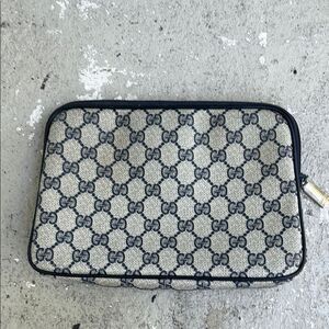 Vintage Gucci monogram clutch/makeup bag